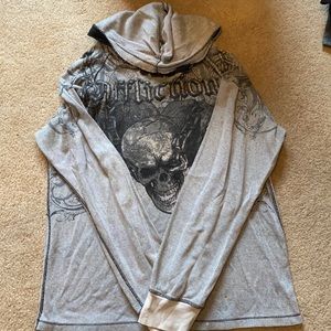 Affliction Long Sleeve Shirt with Hood